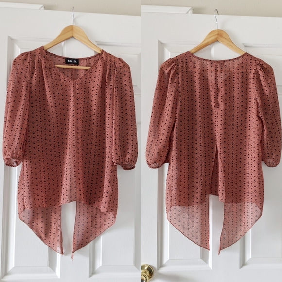 fab'rik Tops - Fab'rik Semi-sheer Geometric Top